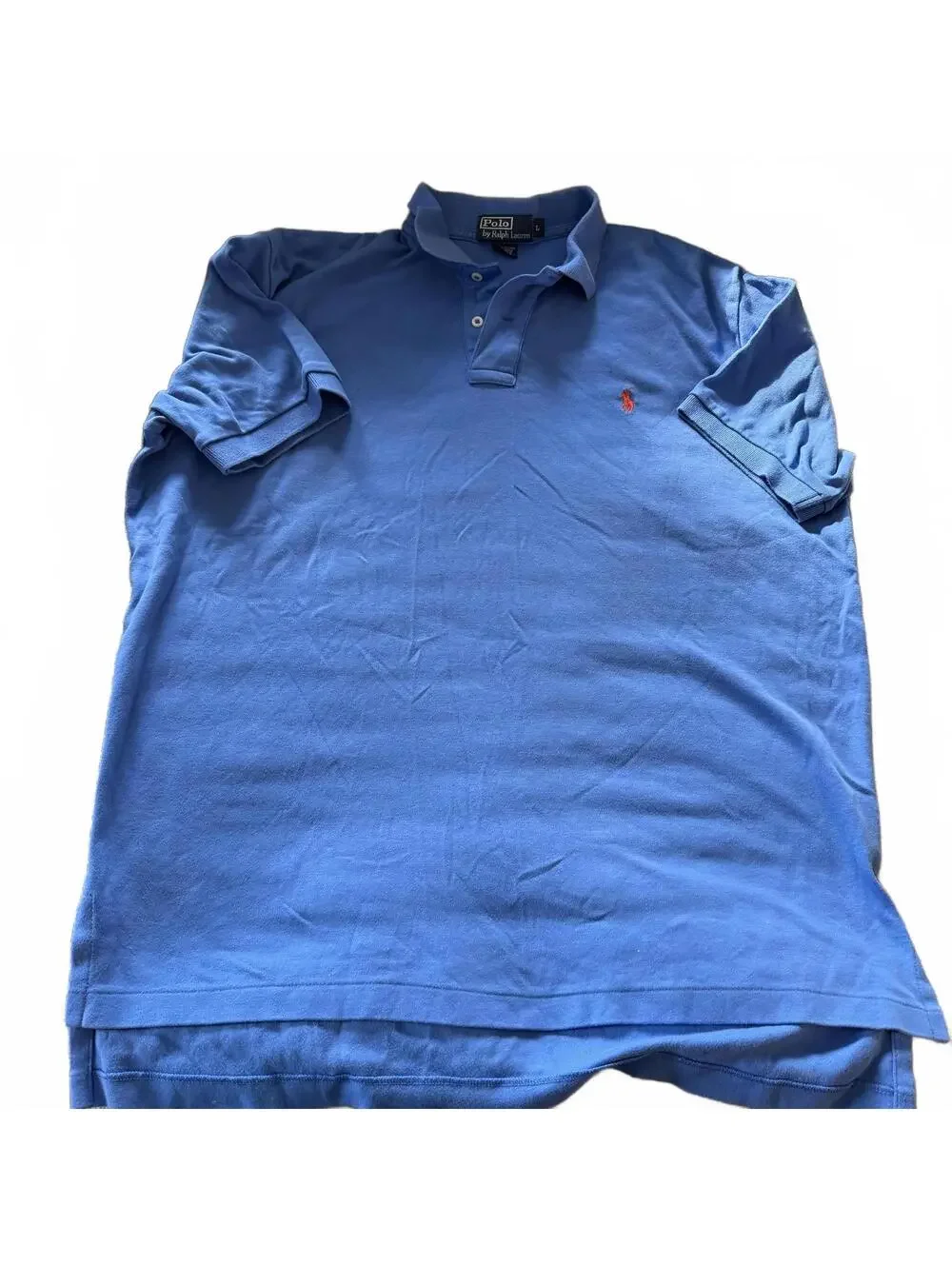 POLO Ralph Lauren Mens‎ Large Royal Blue Short Sleeve Polo 100% Cotton Preppy